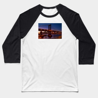 The Brooklyn and Manhattan Bridges at Dusk, USA Baseball T-Shirt